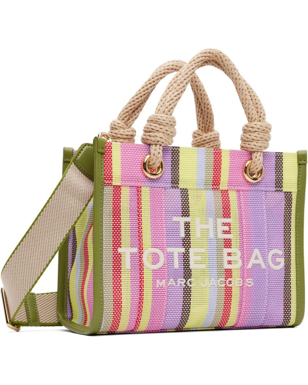 Marc Jacobs Pink 'The Stripe Mesh Small' Tote