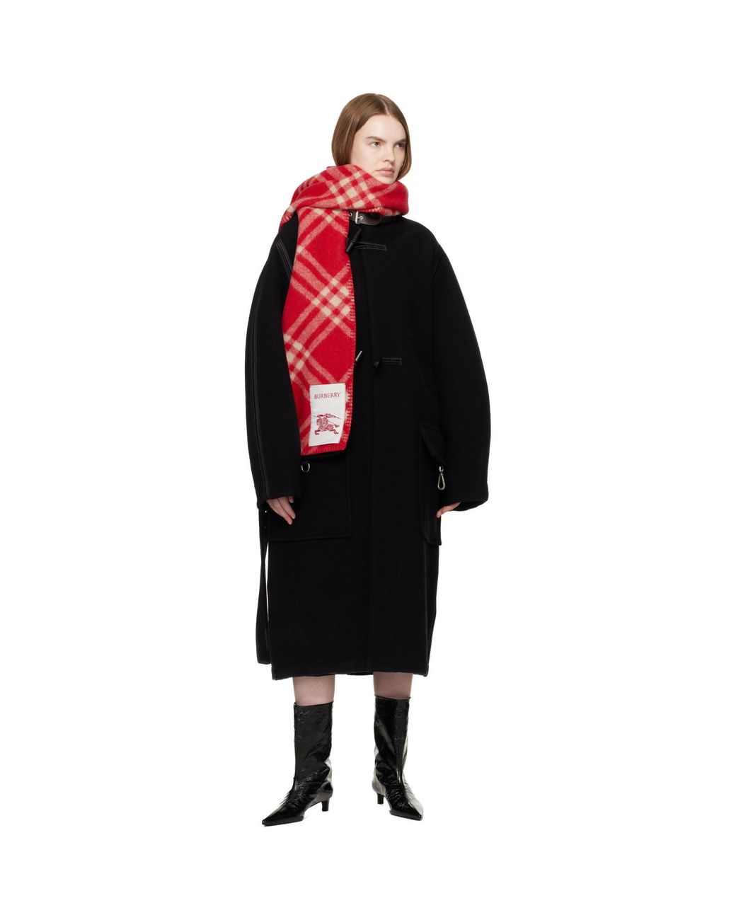 Burberry Red Check Wool Scarf