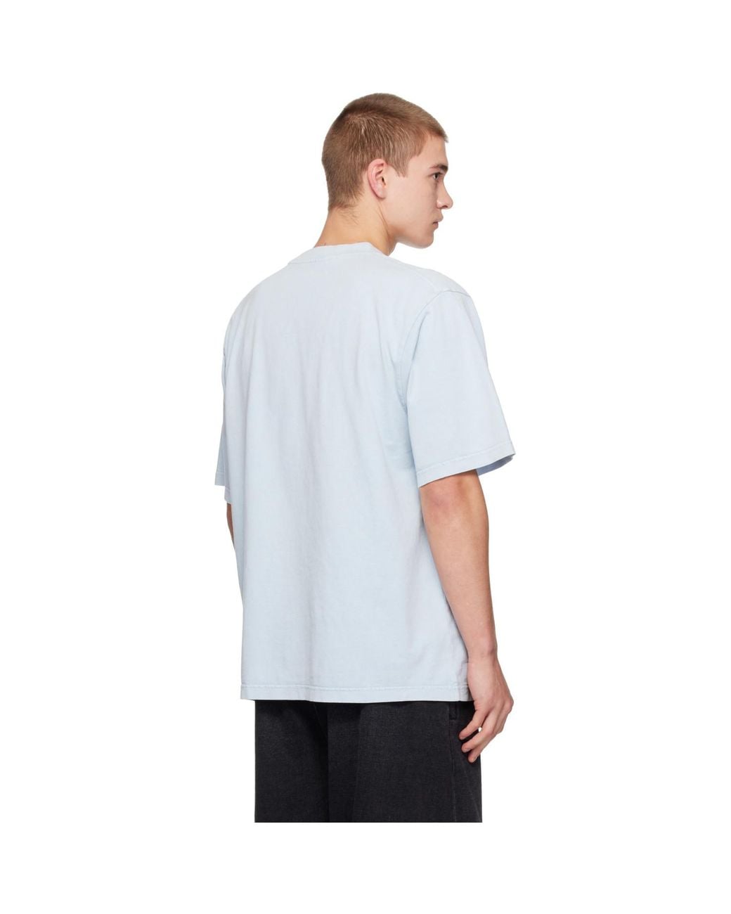 Alexander Wang Blue Logo Print T-Shirt for men
