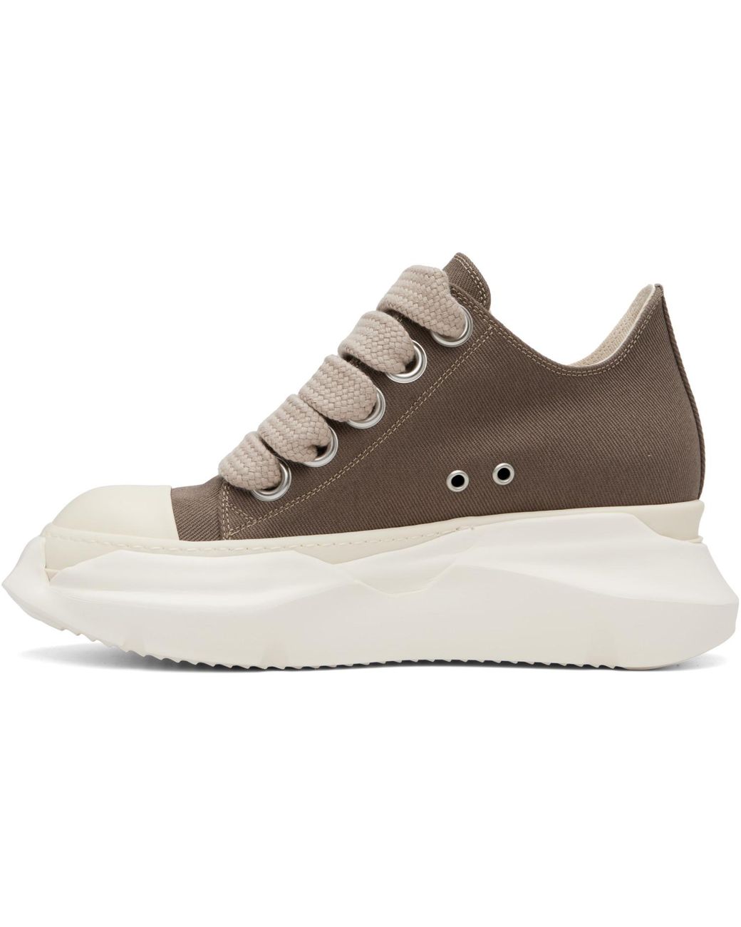 Rick Owens Gray Taupe Tower Jumbolace Abstract Low Sneaks Sneakers for men