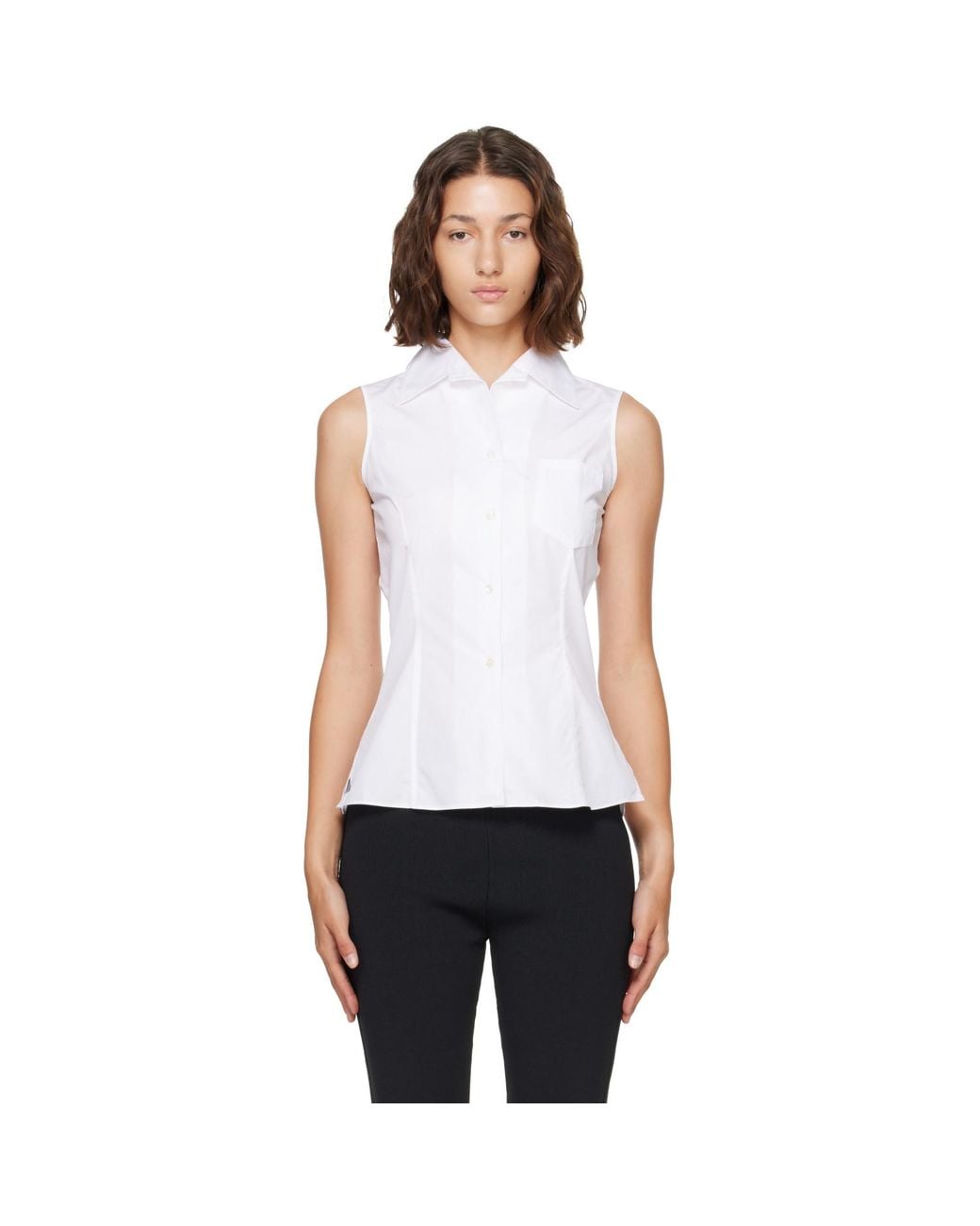 Flore Flore White Rosie Sleeveless Shirt