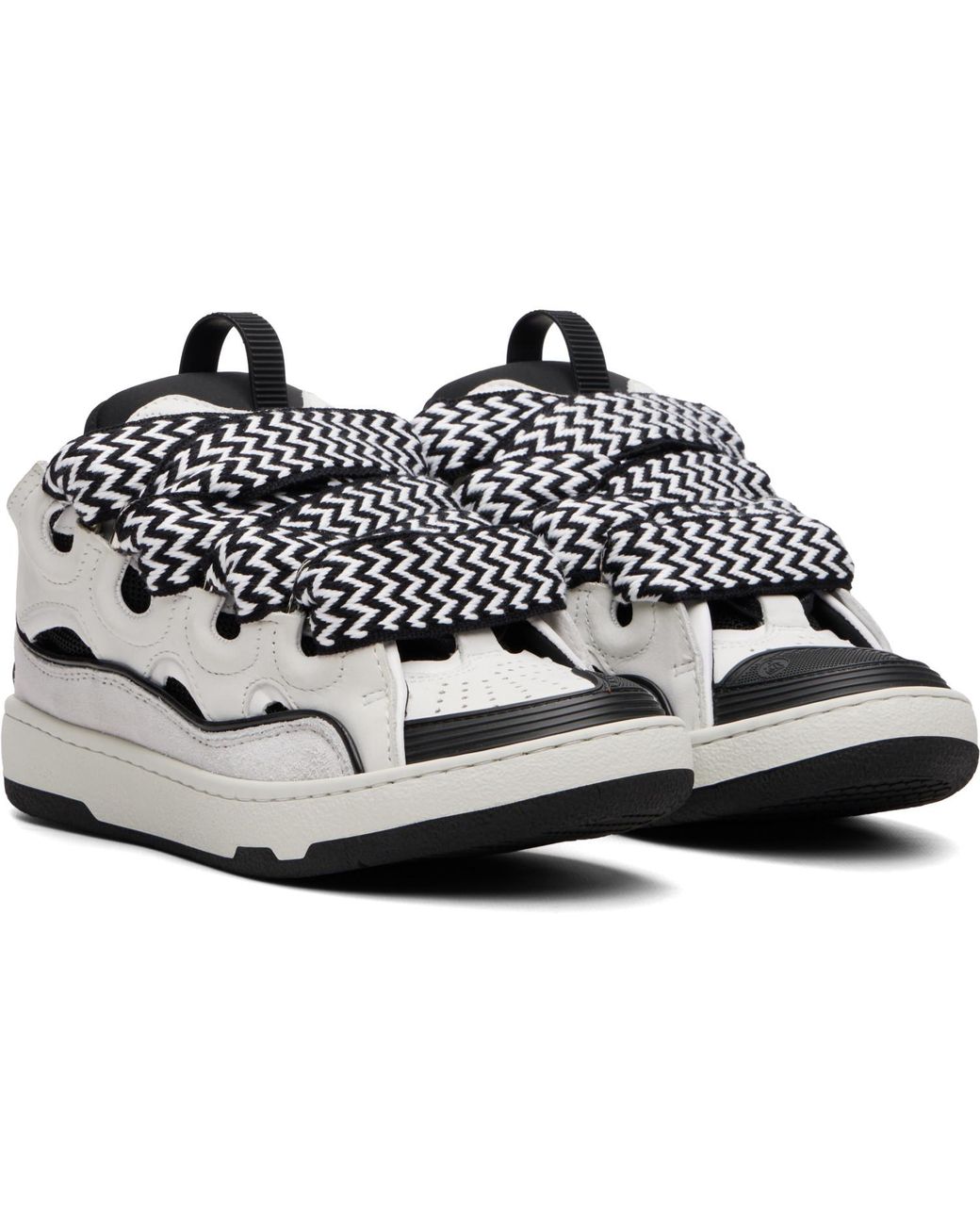 Lanvin White Bicolor Curb Sneakers