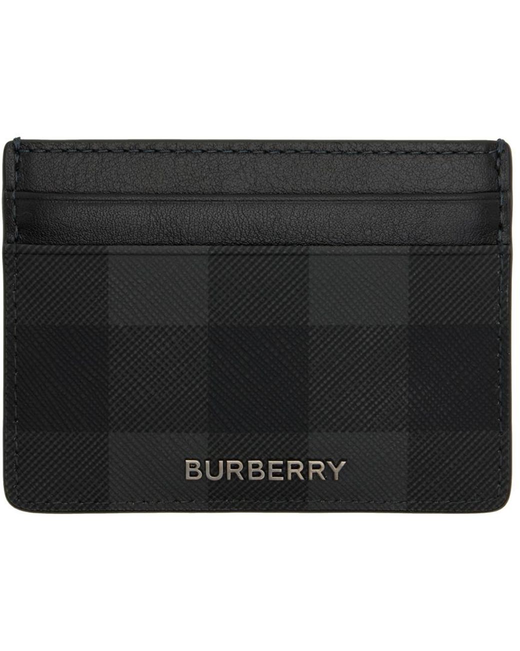 Burberry Canvas Check Card Holder in Charcoal (Black) for Men | Lyst