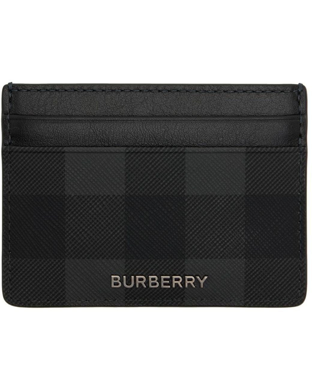 Burberry Canvas Check Card Holder in Charcoal (Black) for Men Lyst