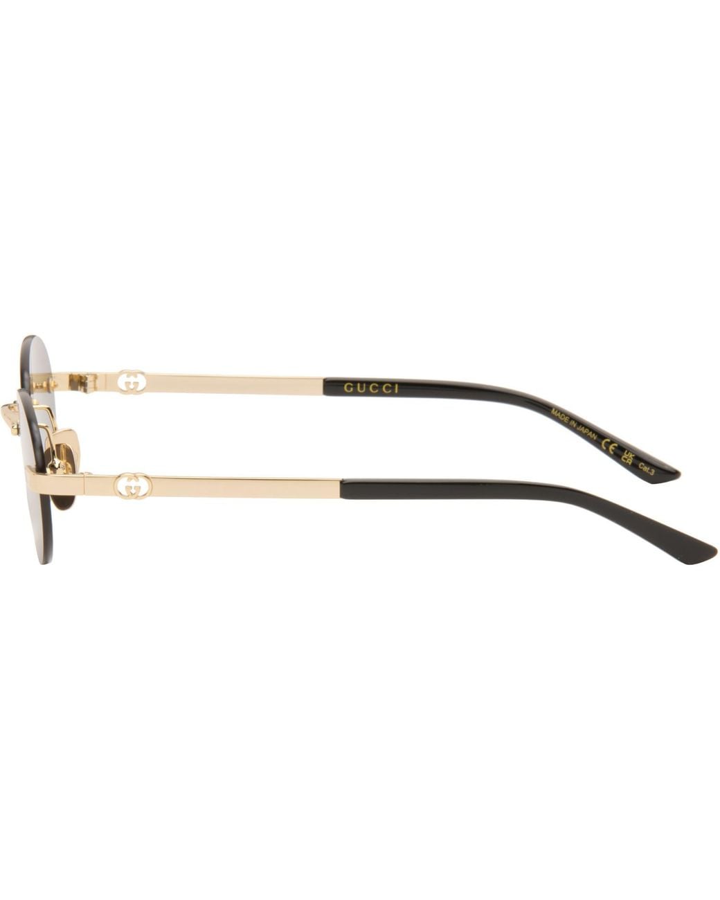 Gucci Gray Oval-Frame Sunglasses