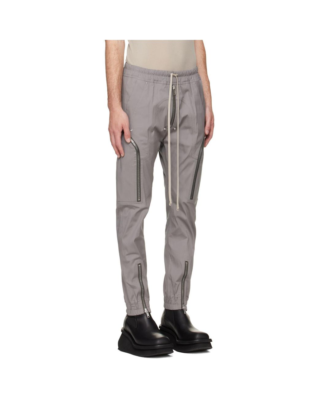Rick Owens Gray Tower Heizer Cargo Pants for men