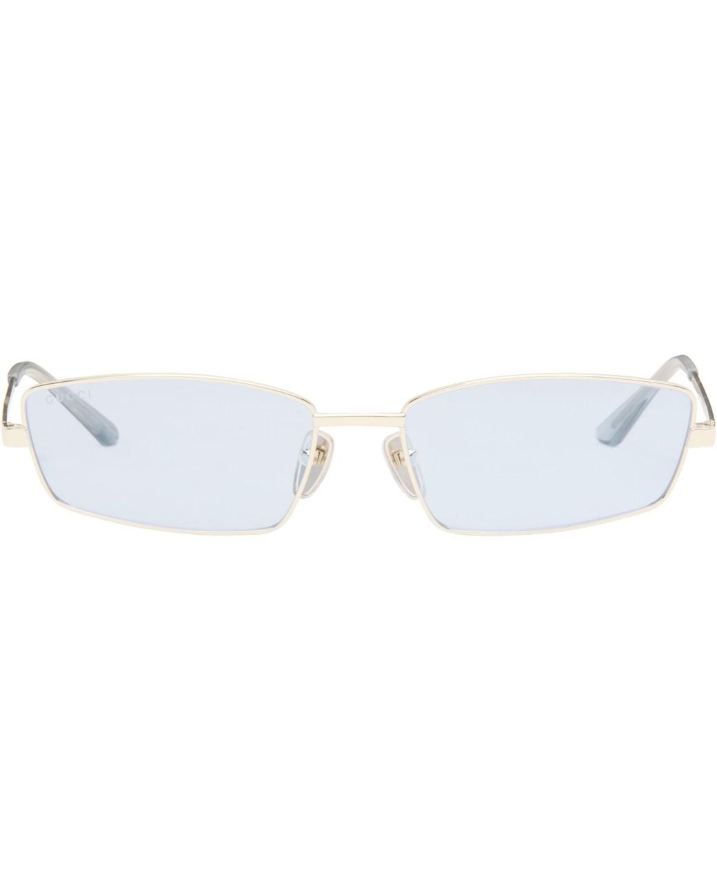 Gucci Blue Rectangular Frame Sunglasses