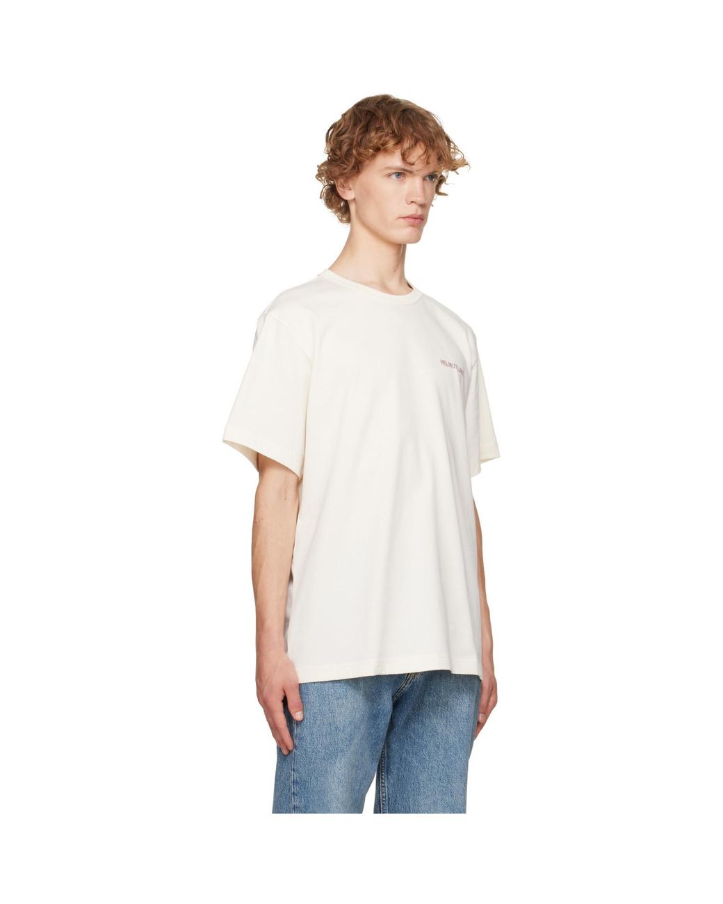 Helmut Lang White Off- Logo T-Shirt for men