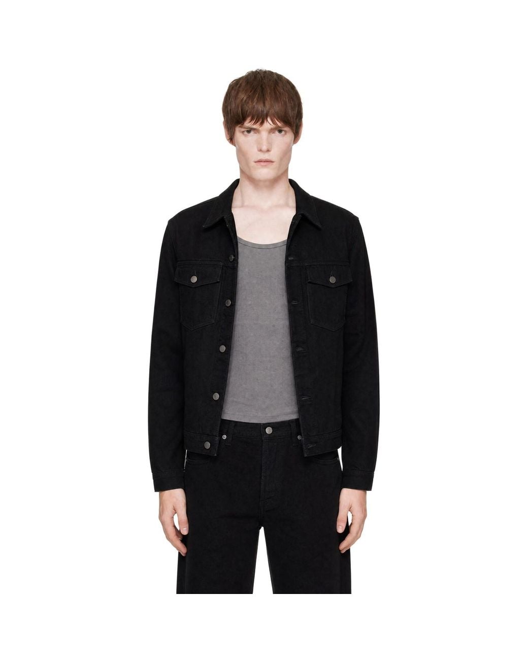 Entire studios Black Classic Denim Jacket for men
