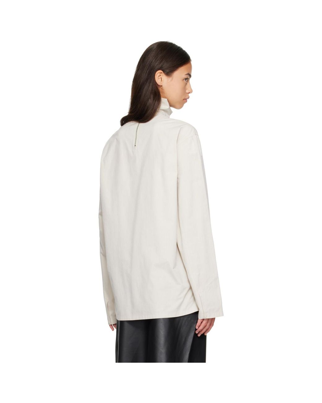 Lemaire White Off- High Neck Top