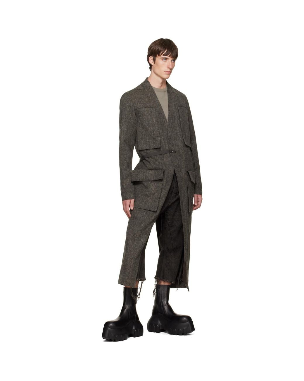 Rick Owens Black Tower Lab Coat for men