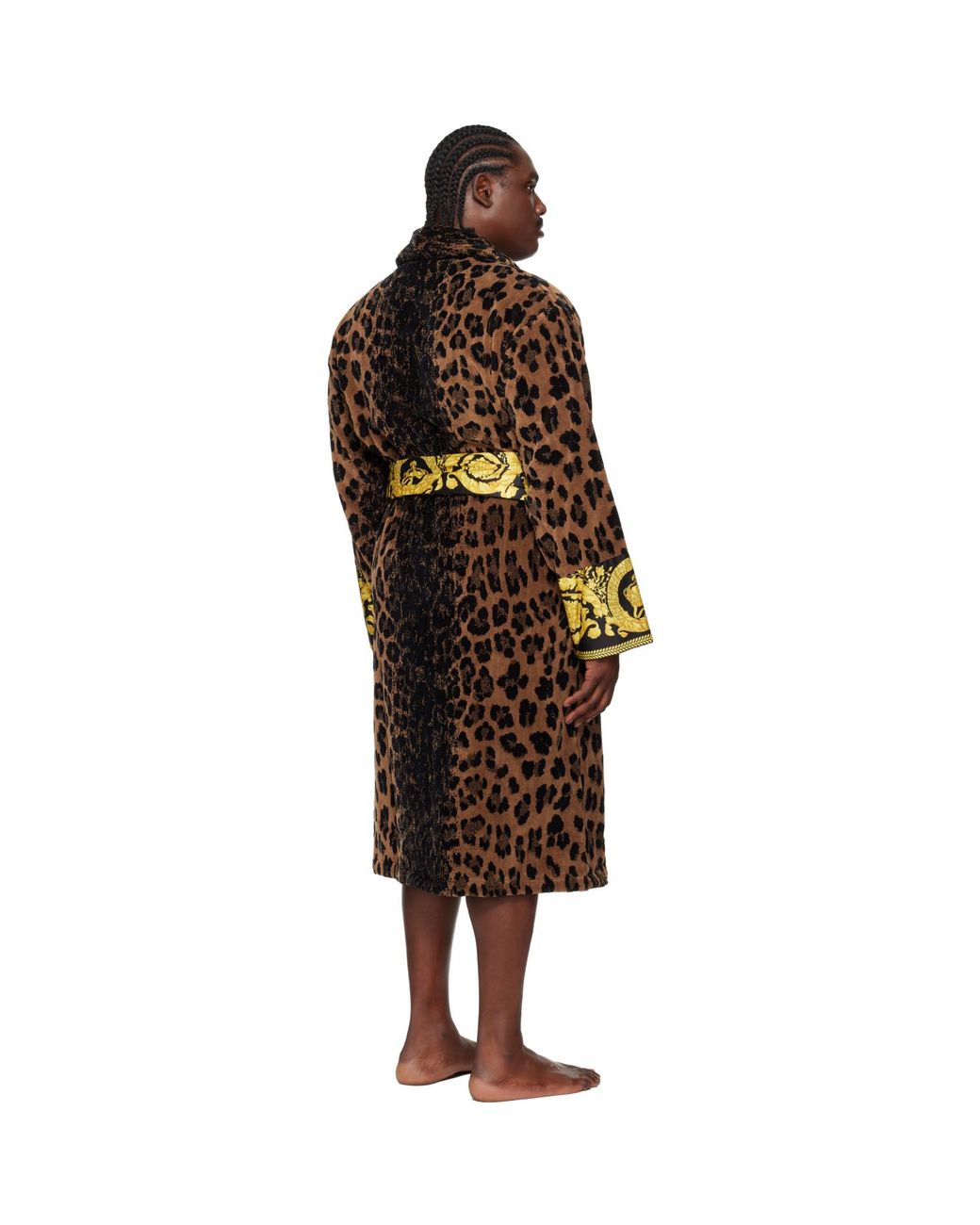 Versace Black Wild Barocco Wild Bathrobe for men