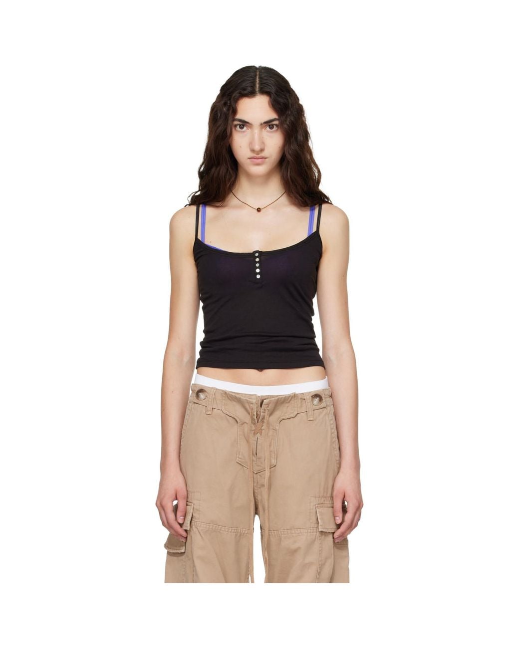 Raimundo Langlois Black Henley Camisole