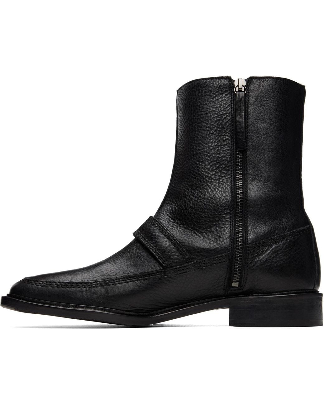 Hereu Black Bernat Buckle Boots for men