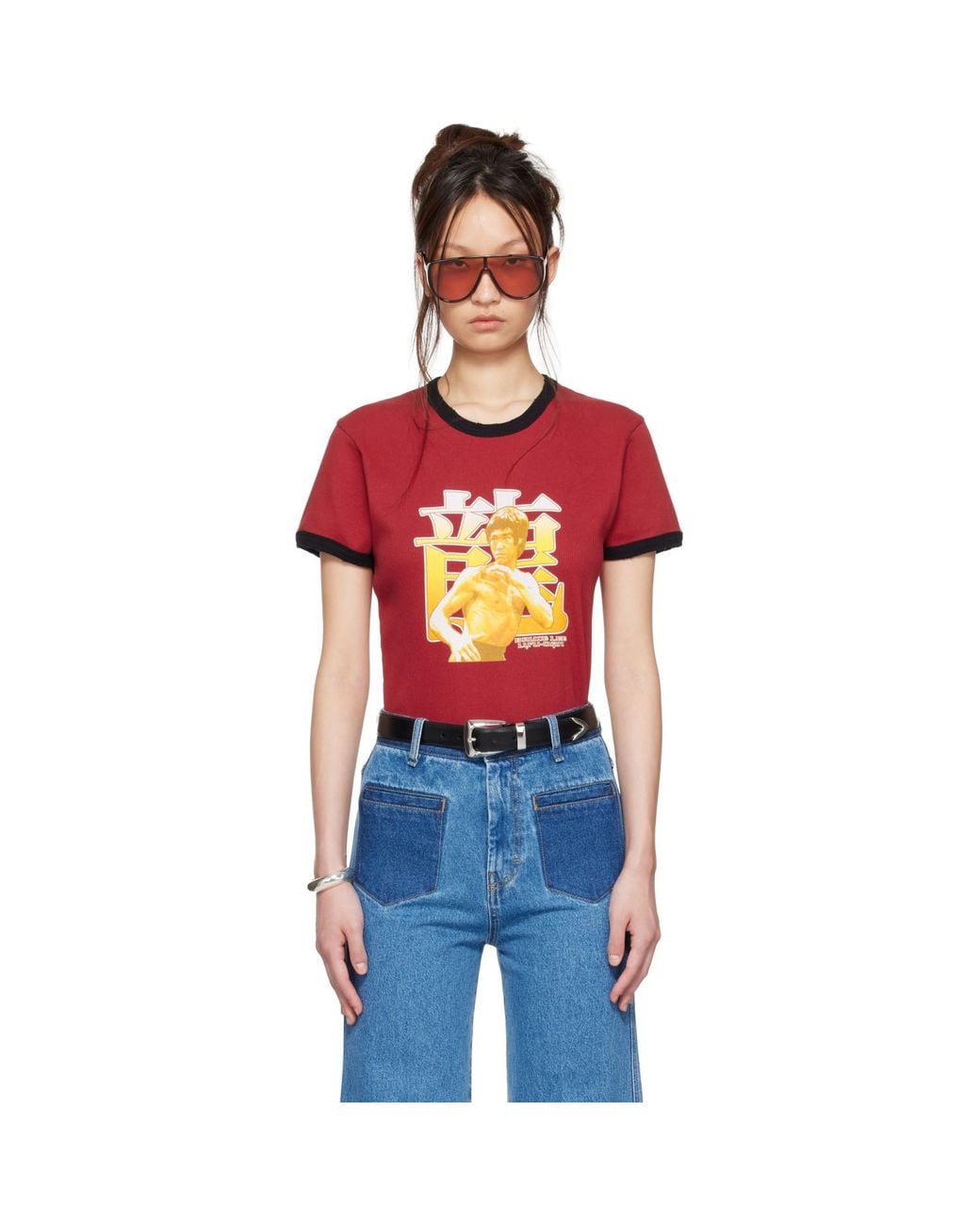 Lu'u Dan Red Bruce Lee X Lựu Đạn Ringer T-Shirt