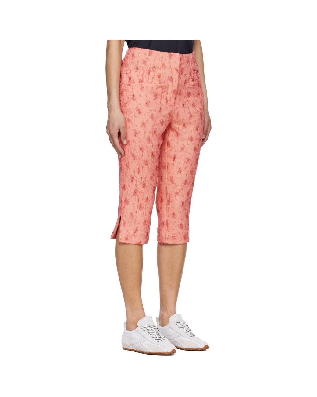 Ganni Multicolor Shibori Organza Capri Trousers