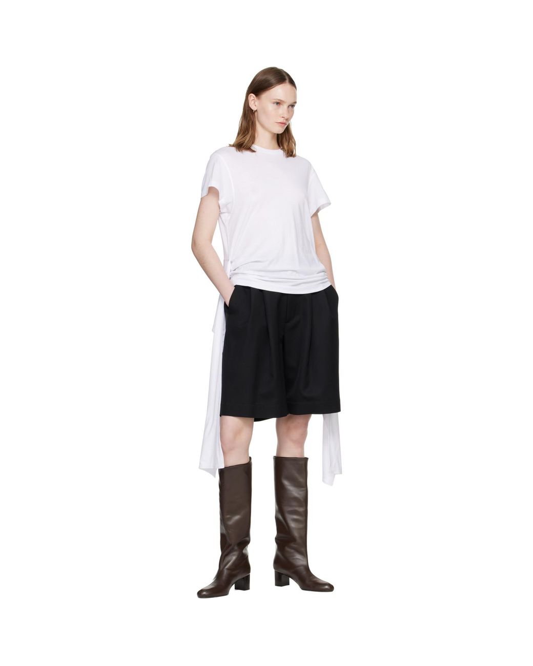 Totême White Tie-Waist Jersey T-Shirt