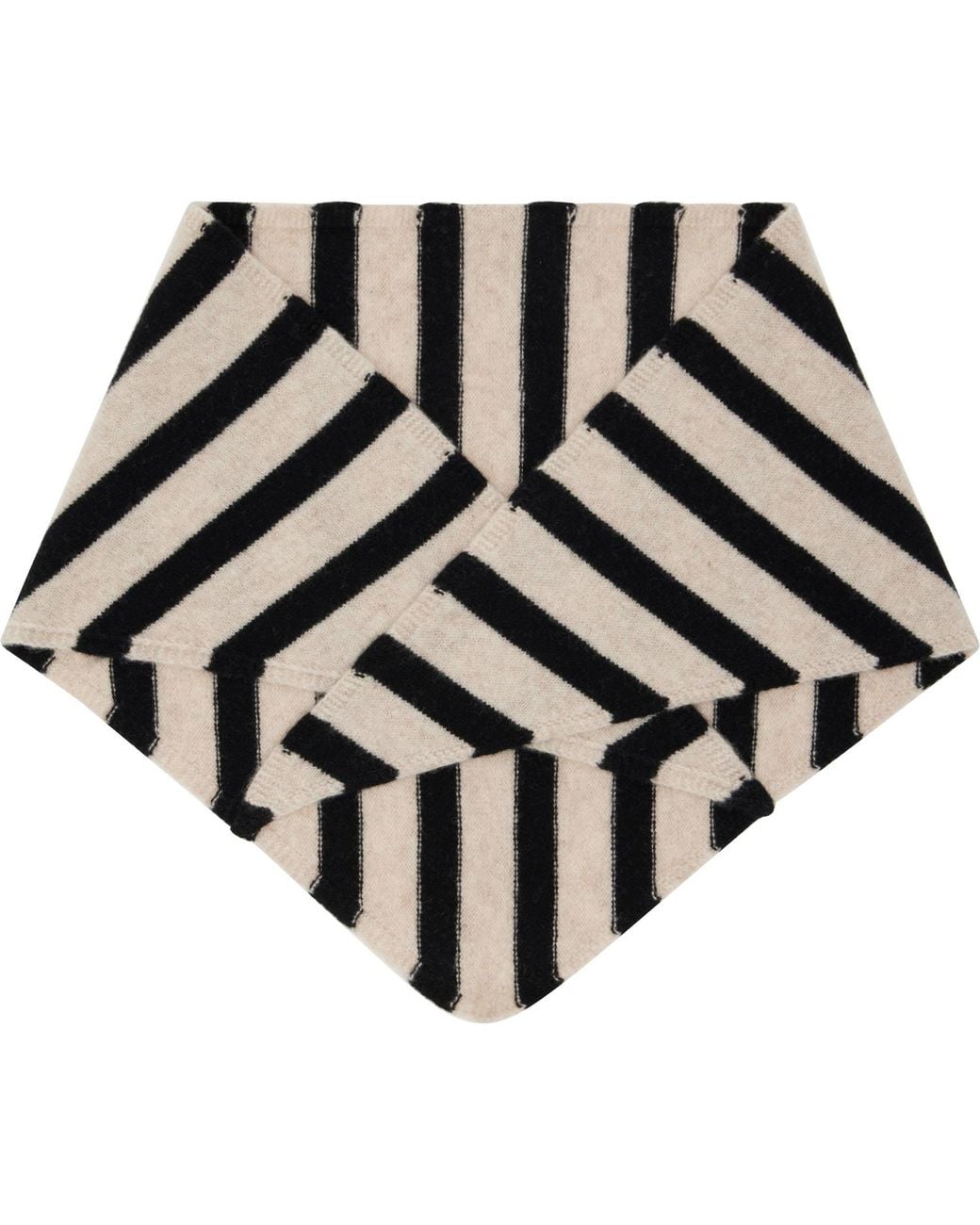 Paul Smith Black Off- & Lambswool Stripe Neckerchief Scarf for men