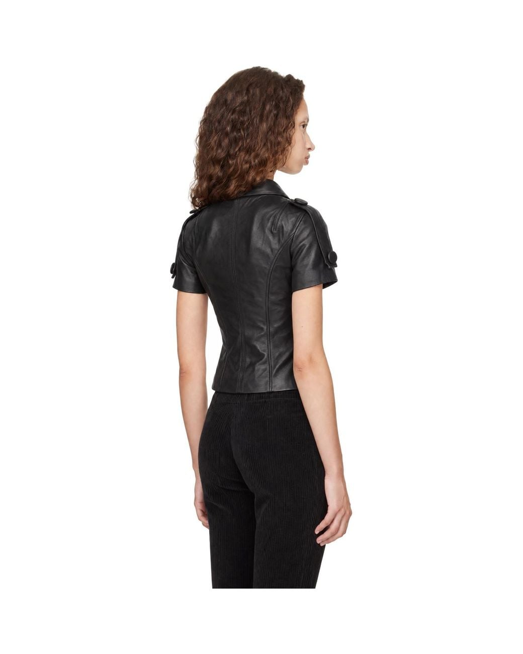 VAQUERA Black Leather Top