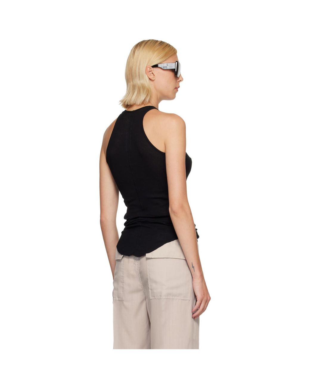 Rick Owens Black Tower Basic Rib Tank Top