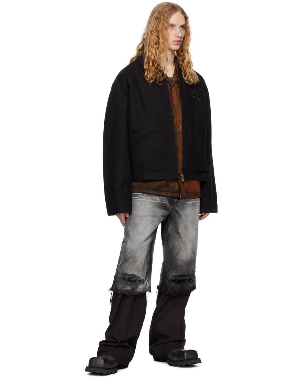 DIESEL J-Taylor-Bleach Denim Jacket in Black for Men | Lyst