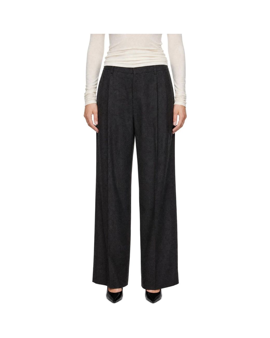 Agolde Black Sathia Wool Trousers