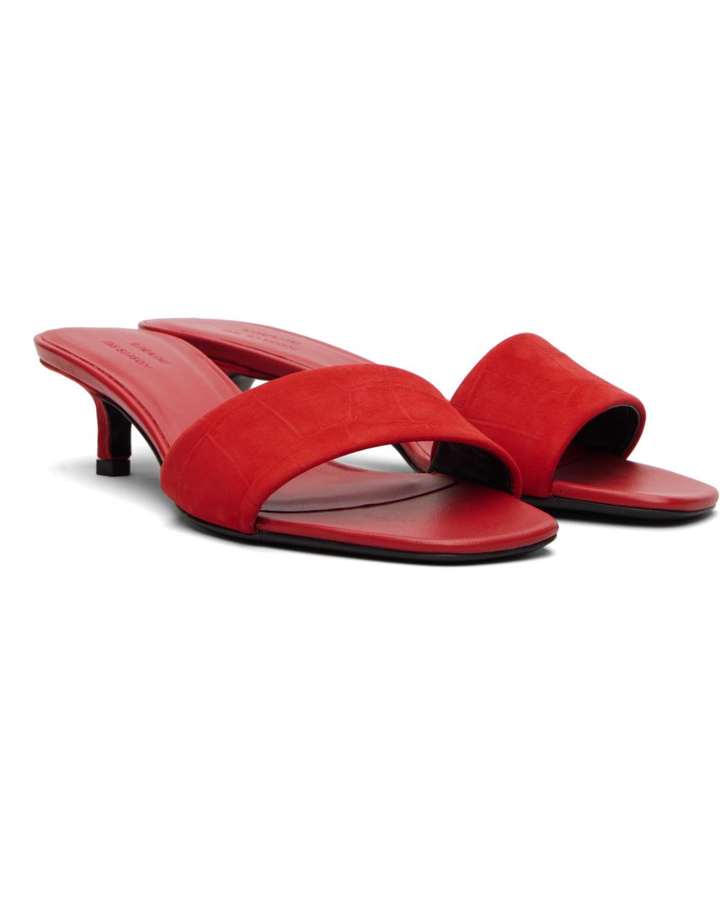 Loulou de Saison Black Sarafina Kitten Mule Heeled Sandals