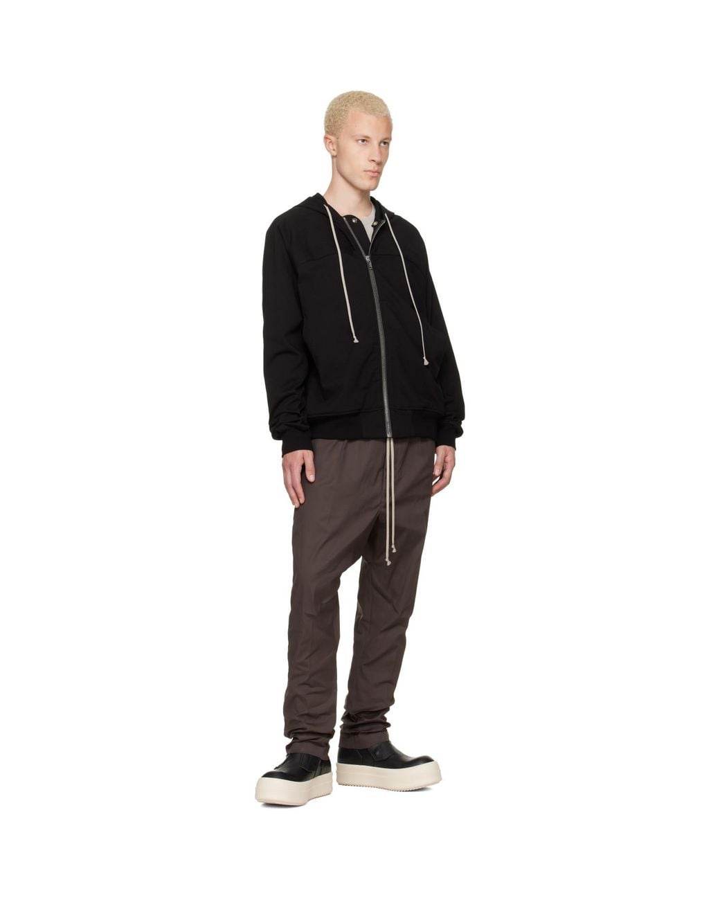 Rick Owens Black Tower Windbreaker Hoodie for men