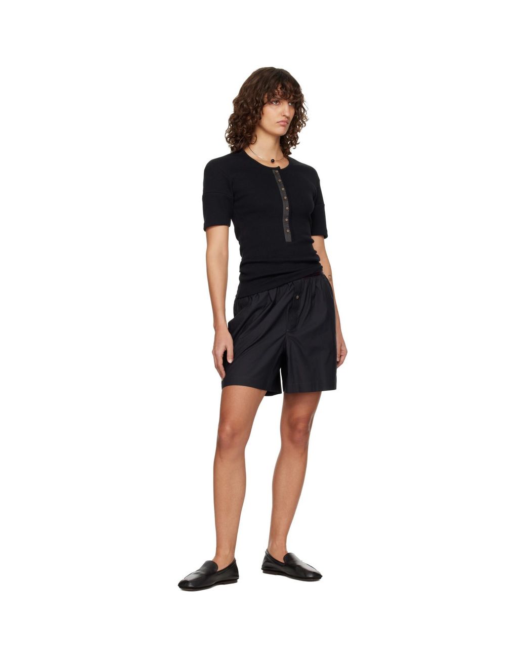 Lemaire Black Fitted Jersey Henley