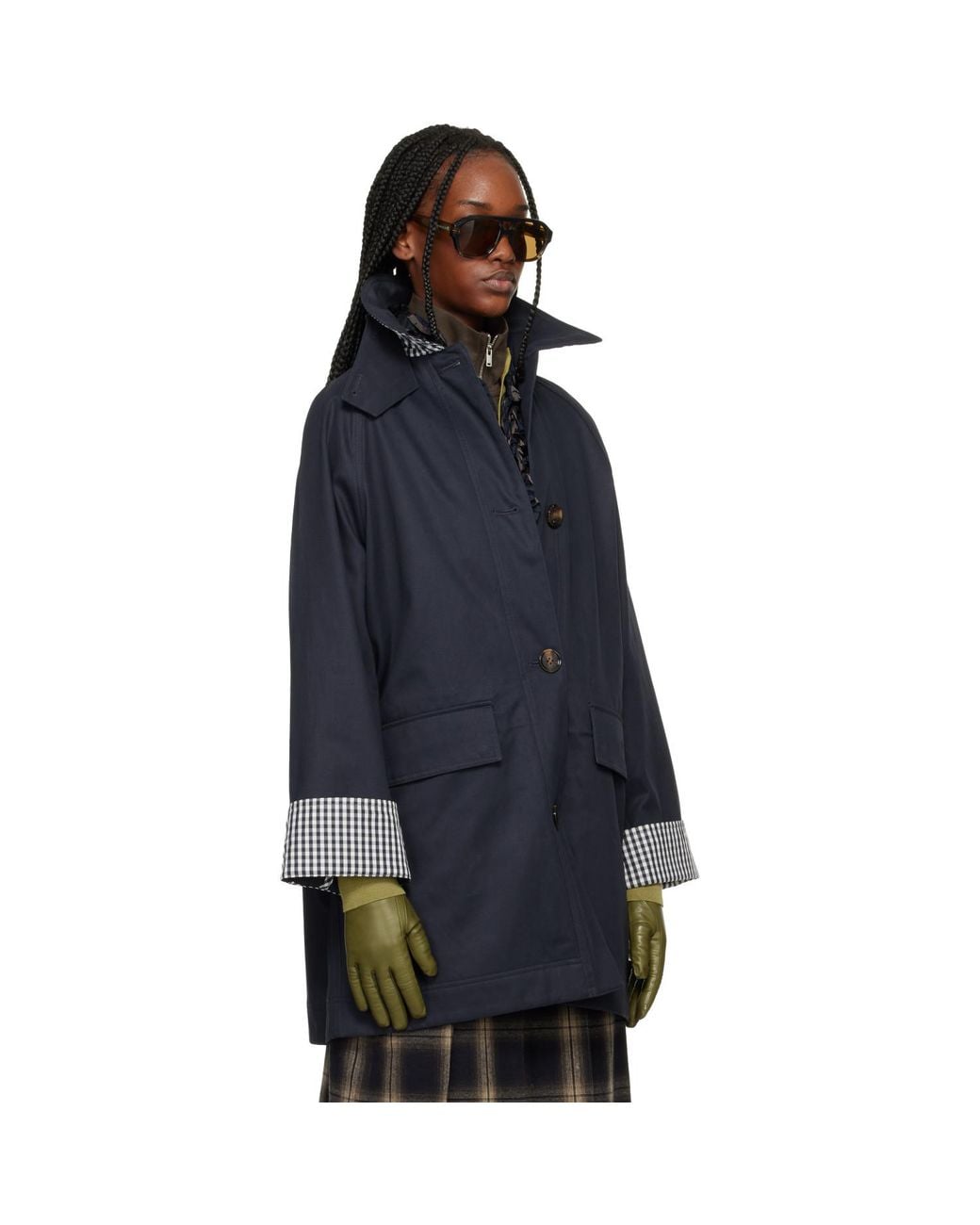 Barbour Blue Gabby Car Casual Trench Coat