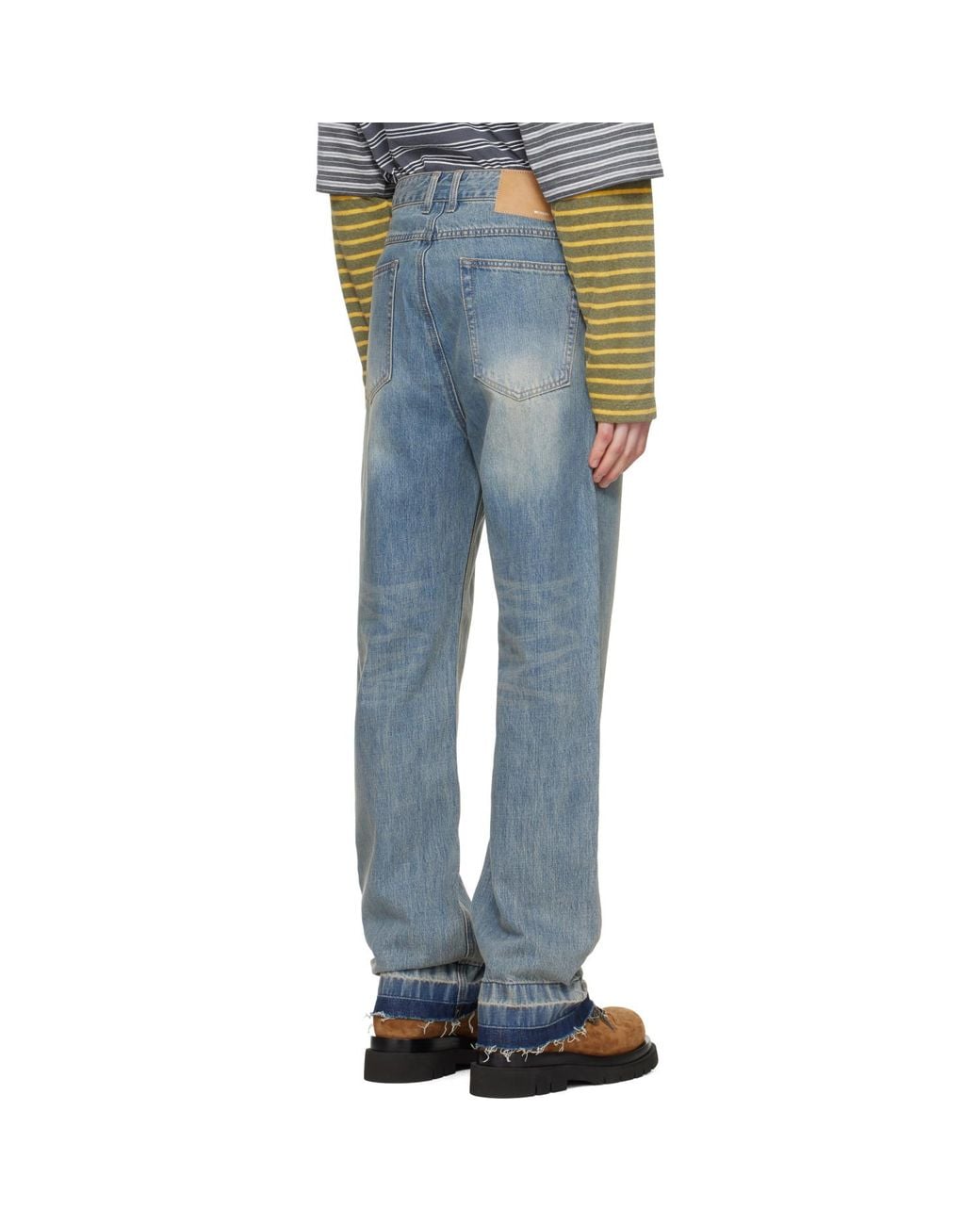 we11done Blue Faded Wash Jeans for men