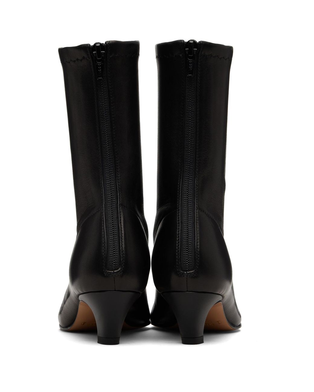 Khaite Black Arizona Stretch Ankle Boots