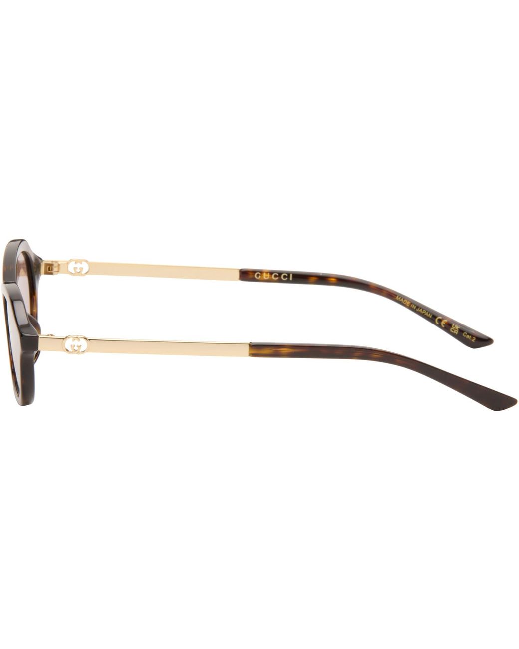 Gucci Brown Oval-Frame Sunglasses