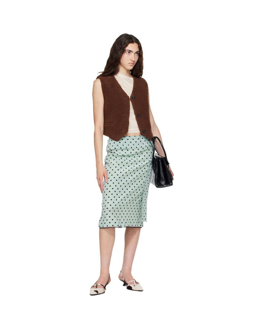 Marni Brown Cow-Print Ponyhair Katty Slingback Heels