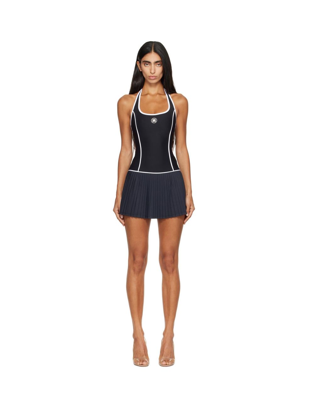 Amiri Blue Ma Pleated Minidress