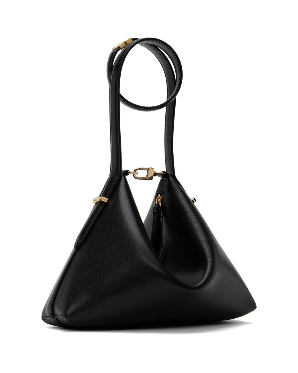Totême Black Bevel Leather Wristlet Clutch