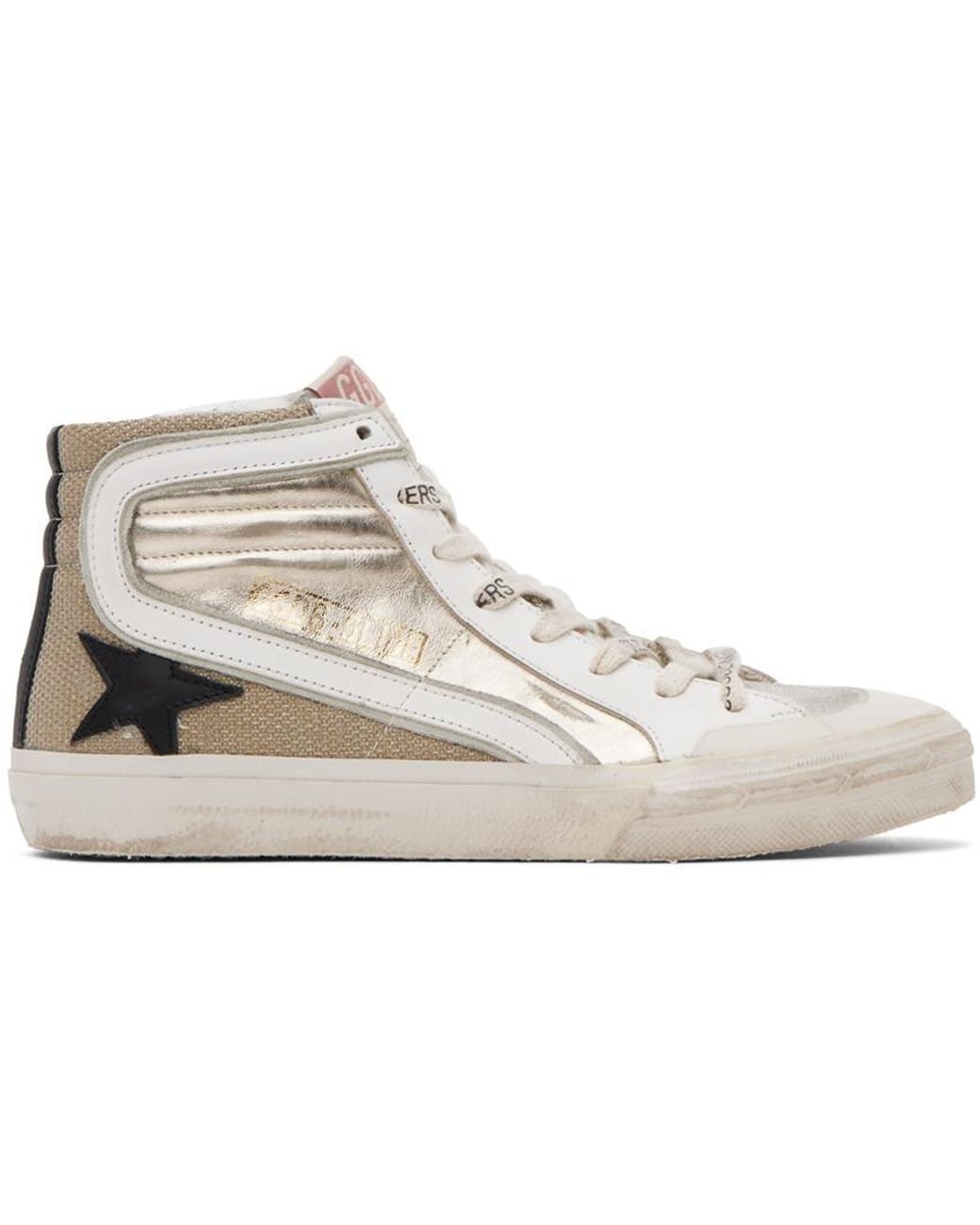 Golden Goose Off-white & Beige Slide Double Quarter Penstar Sneakers in  Black | Lyst