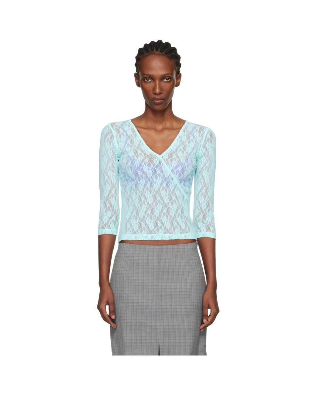 Fruity Booty Blue Lace Moss Wrap T-Shirt