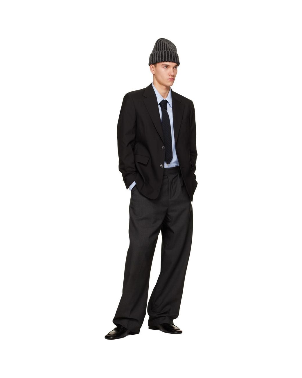 mfpen Black Patch Trousers for men