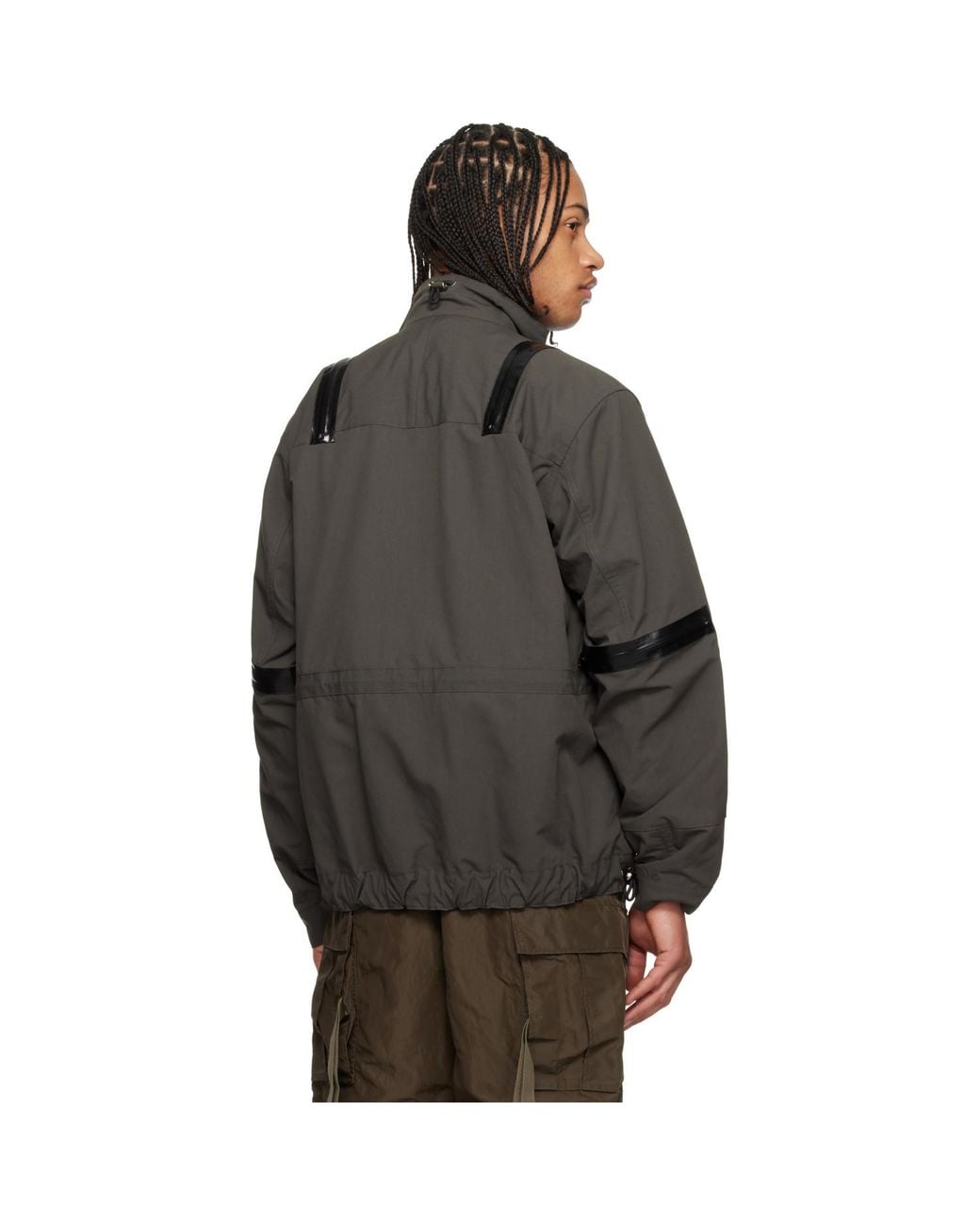 Sacai Black Khaki Weathercloth Blouson Jacket for men