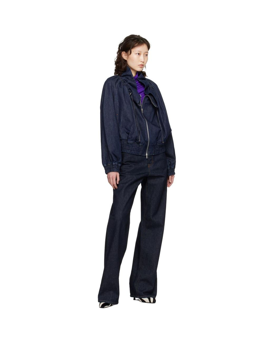 Dries Van Noten Blue Cocoon Denim Jacket