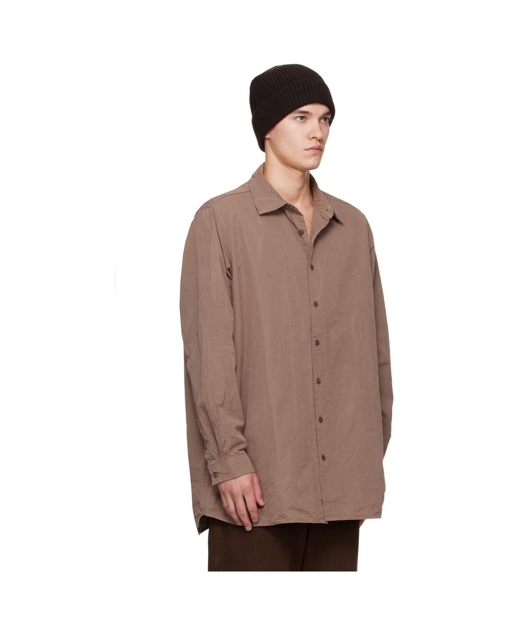 Casey Casey Brown Paper Cot Ikla Shirt for men