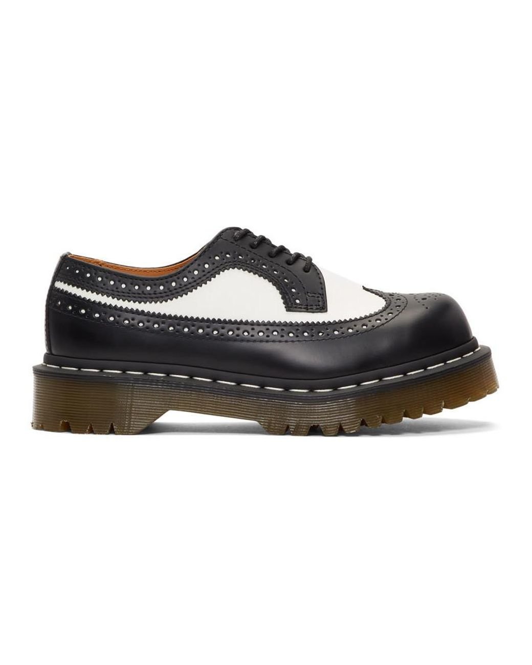 Dr. Martens Black And White 3989 Bex Brogues | Lyst
