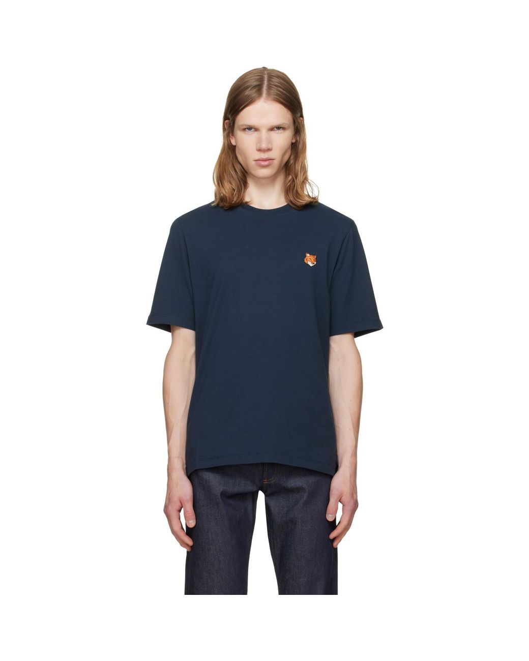 Maison Kitsuné Blue Fox Head Regular T-Shirt for men