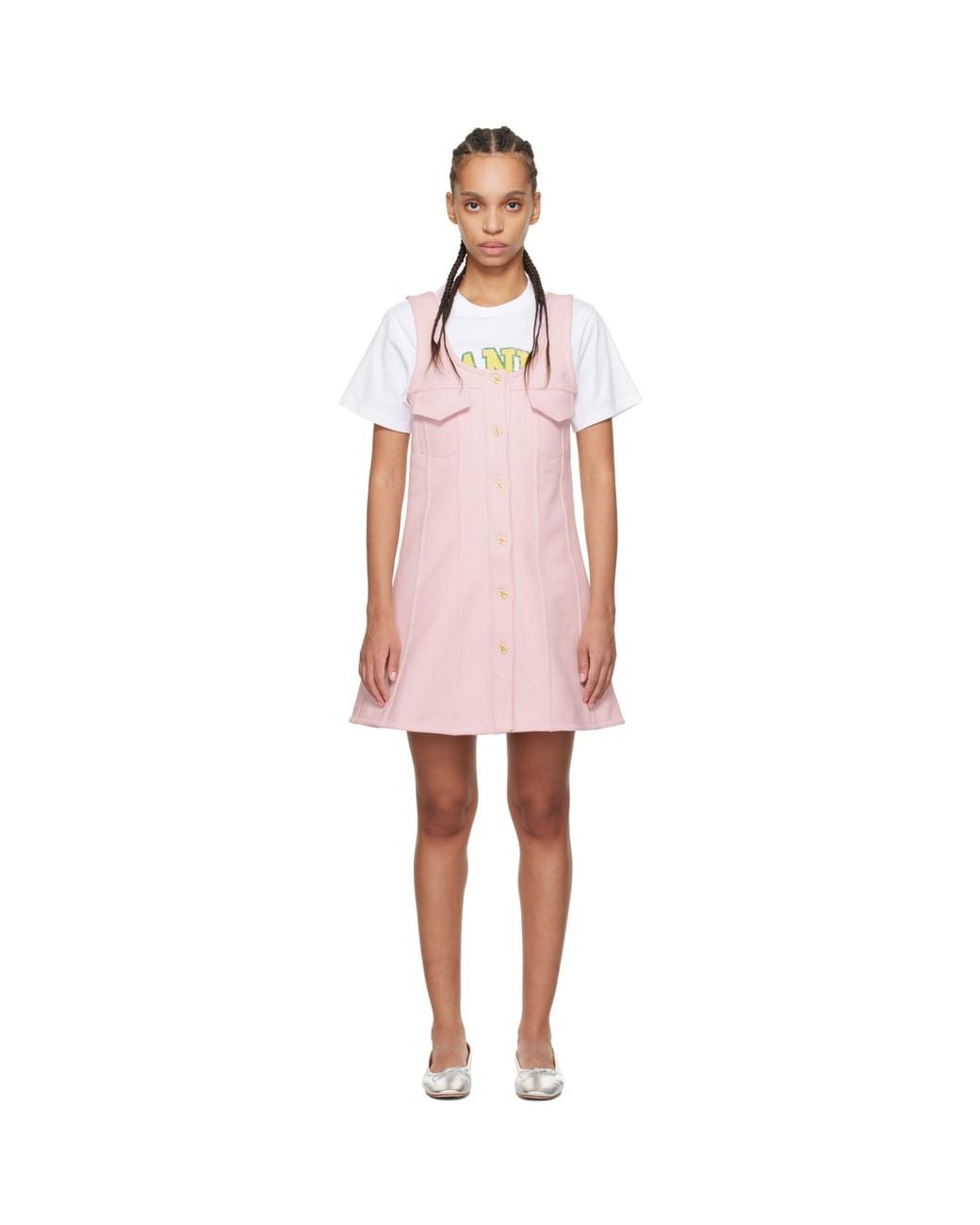 Ganni Multicolor Button-Up Minidress