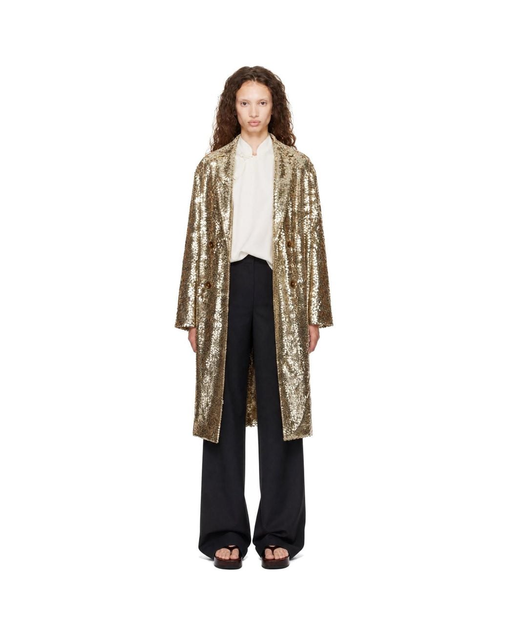 Bode Black Sequin Worcester Coat