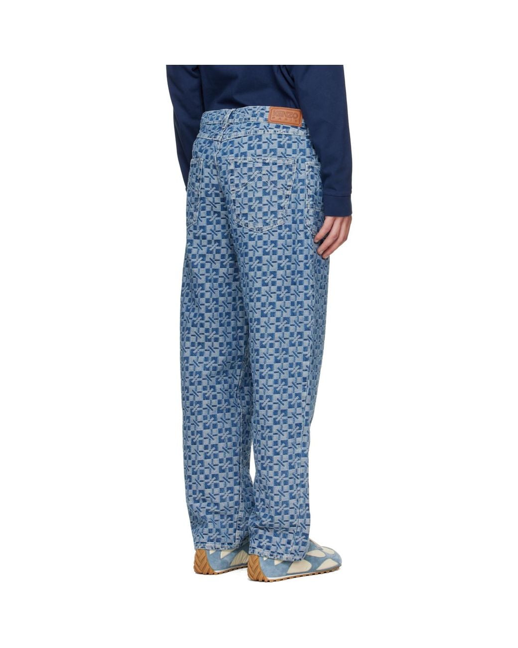 KENZO Blue Paris 'Gram' Cargo Monkey Fit Jeans for men