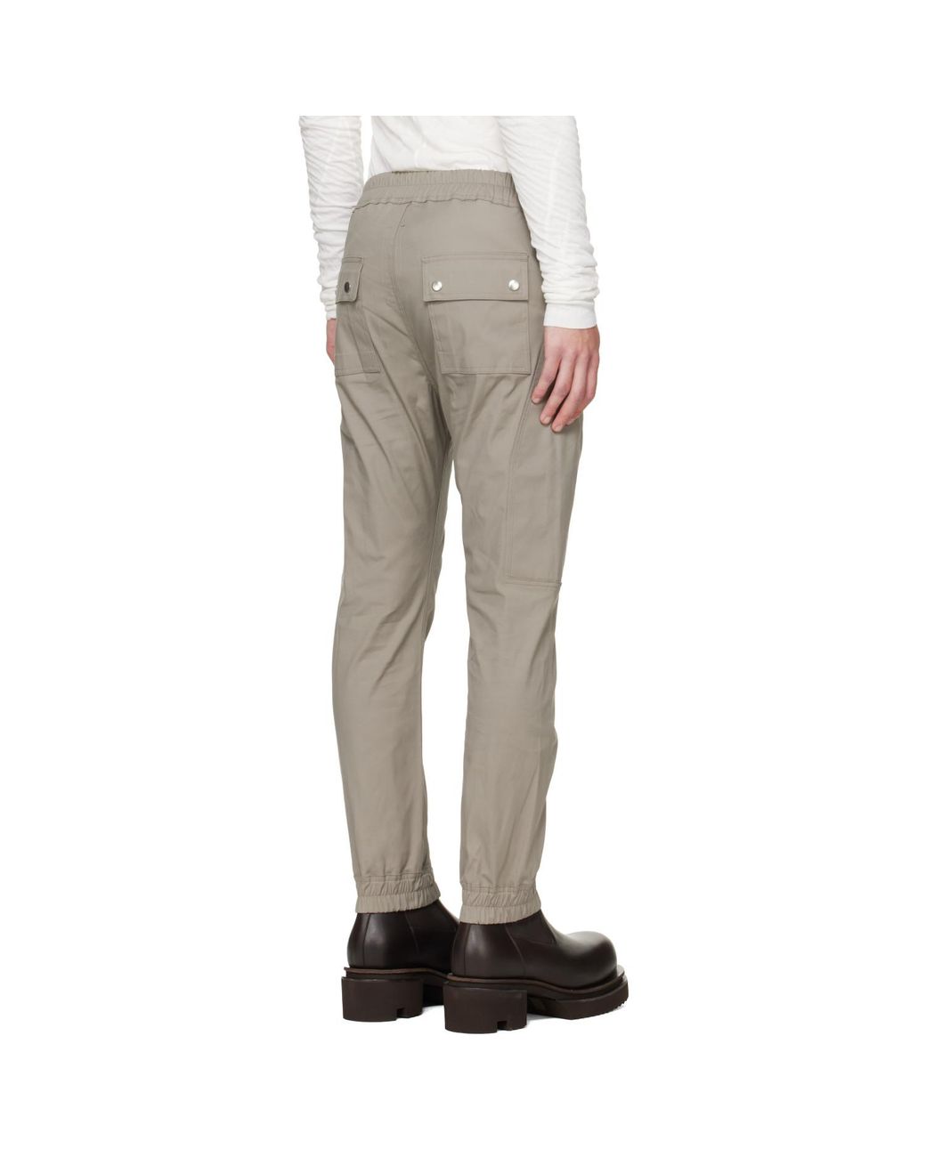 Rick Owens Gray Tower Heizer Cargo Pants for men