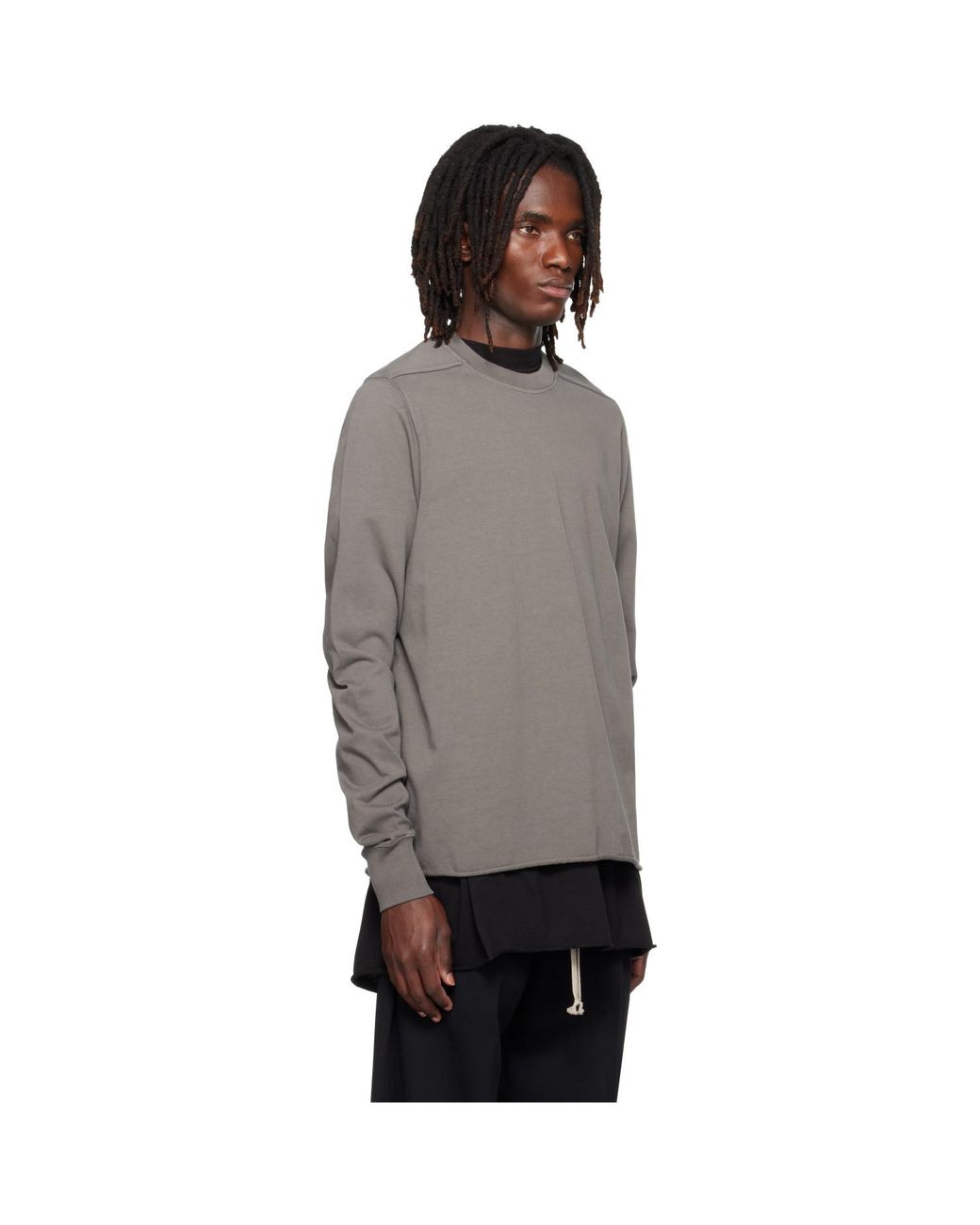 Rick Owens Gray Tower Crewneck Sweatshirt for men
