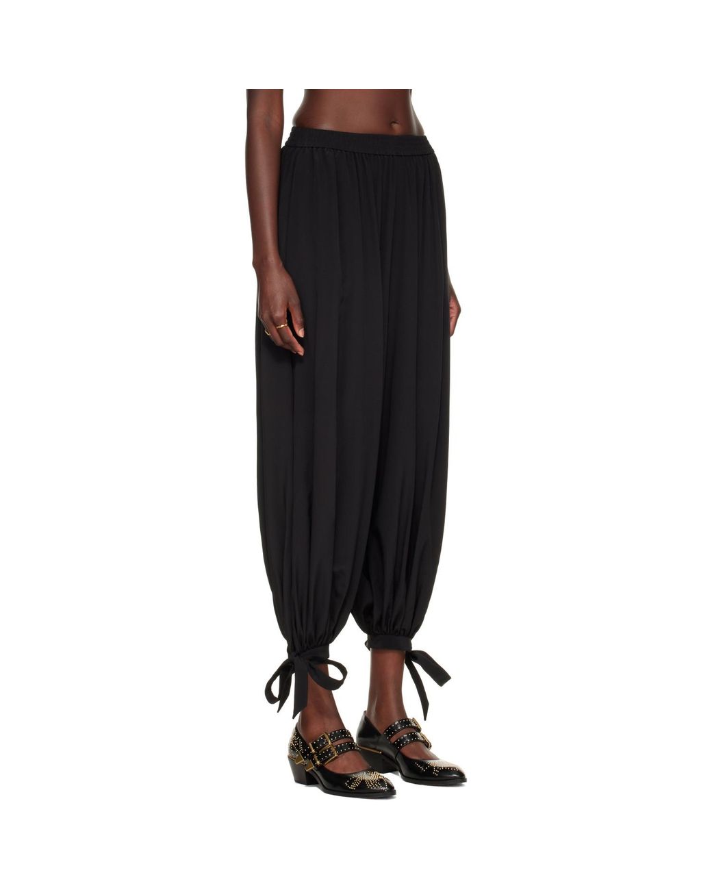 Chloé Black Fluid Pleated Trousers